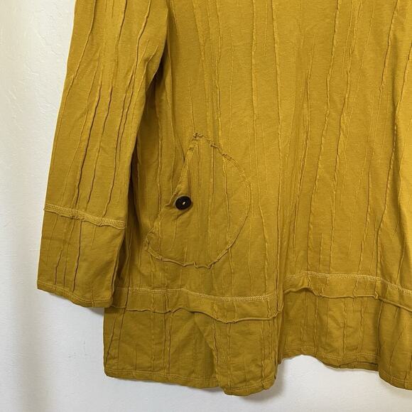 Habitat Steady Stream Linen Blend Tunic Top Size M Dijon Lagenlook Boho Artsy - Picture 3 of 7